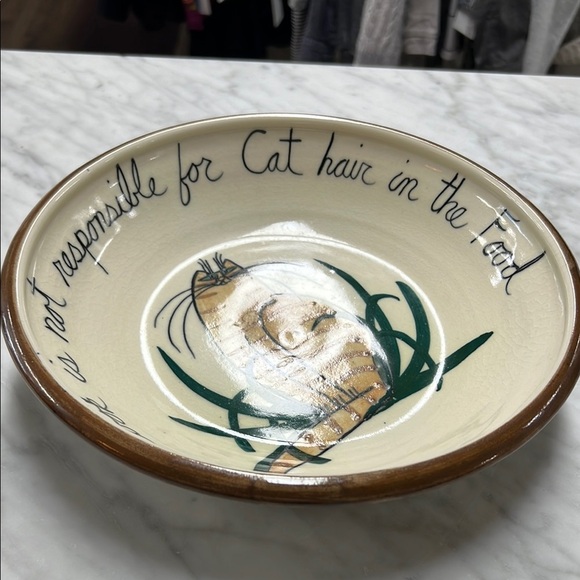 Moonfire Pottery | "The Cook is Not Responsible for Cat Hair in The Food" Bowl - Picture 2 of 8